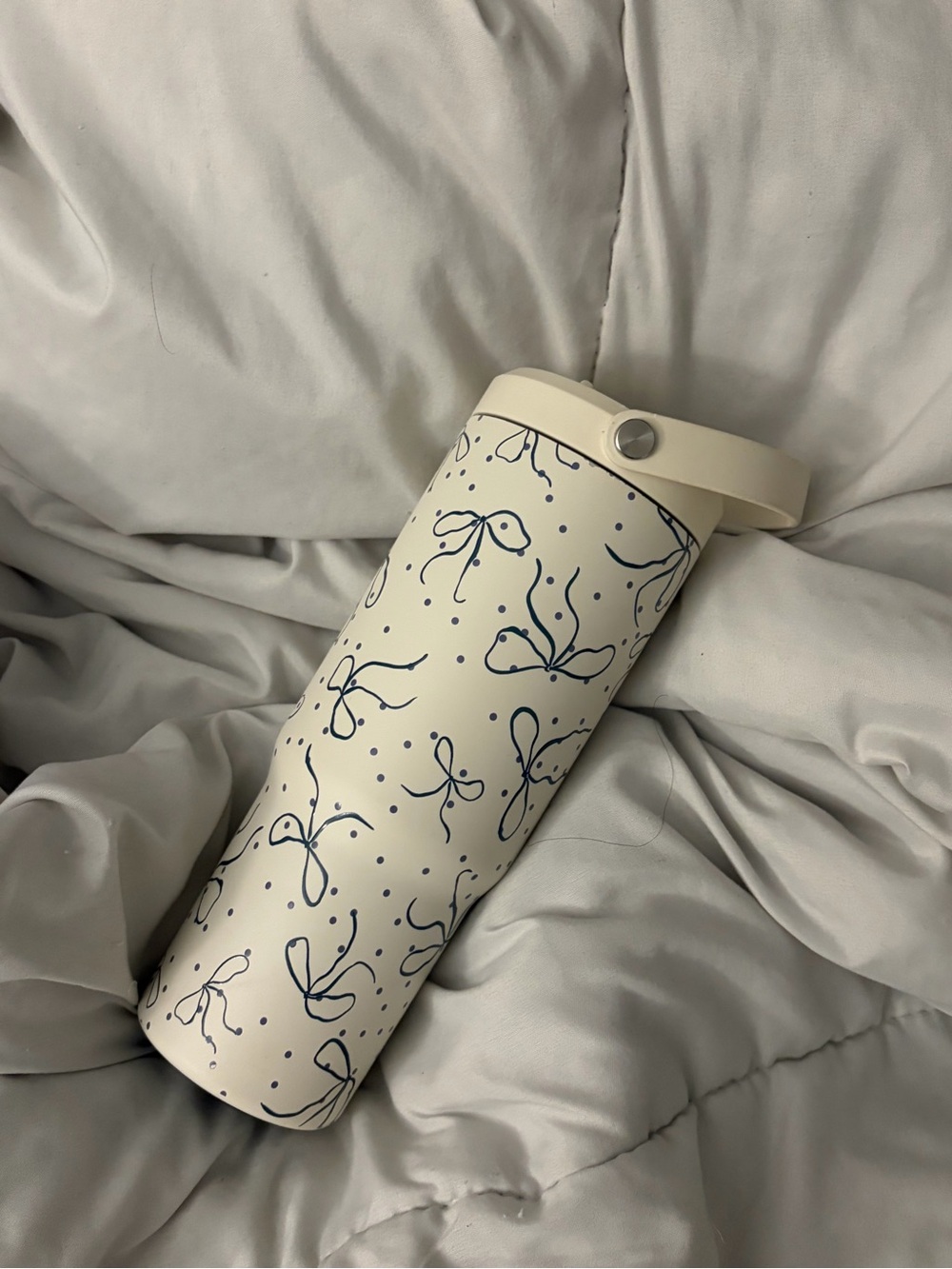 Cream Floral Pattern Insulated Tumbler - Women Other